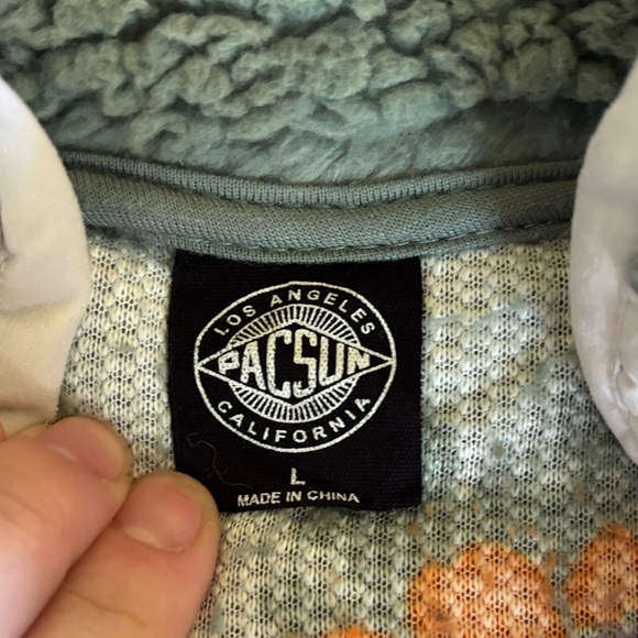 PacSun Green and Orange Fleece Jacket - Picture 3 of 3